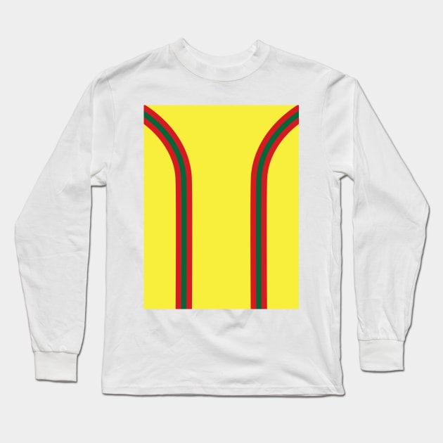 Wales Football 1976 Retro Away Yellow Red Green Long Sleeve T-Shirt by Culture-Factory